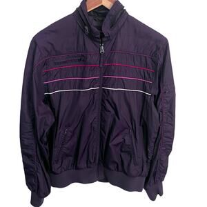 Ben Sherman Light Jacket Men's Medium Y2K Brown Harrington Packable Hood